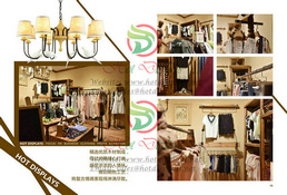 Fashion Shop Design & Decoration Retro Timber Clothes Display Racks & Shelves W03
