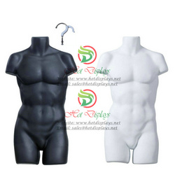 Muscled Male Headless Mannequin PP Matte White Black Hanging Vacuum Form Man Model with Chrome Hook MAM-H2-PL102