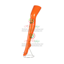 Glossy Painting Female Long Leg Plastic Mannequin Emulate Foot Stocking Display Form Sexy ABS Shoes Trying Model with Metal Base MA-W9R Orange