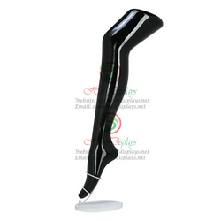 Female Long Leg ABS Glossy Painting Plastic Mannequin Sexy Woman Shoes Trying Model Ladies Foot Stocking Display Form with Metal Base MA-W10R Black