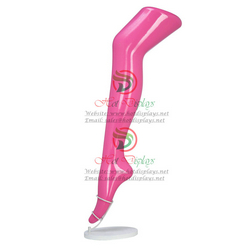 Glossy Painting Female Long Leg Plastic Mannequin Sexy Woman ABS Shoes Trying Model Ladies Foot Stocking Display Form with Metal Base MA-W10R Peach