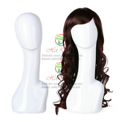 Glossy Painting Female Wig Display Head Plastic Mannequin Ladies Stand Abstract ABS Periwig Model Woman Hairpiece Form MA-T1 White