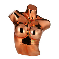 China Cheap Chrome Female Mannequin ABS Bra Display Torso Woman Underwear Dummy Busty Breast Model  MAF-H2-L11 Rose Gold