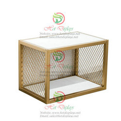 Standing Shoes Storage Display Rack with Wood Top + Base and Iron Side Net DP-HD16
