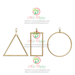 Fashion Golden Tubing Display Accessories Hanging Triangle Retangle Ring Shpes DP-HD27