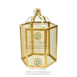 Fashion Shop Golden Display Birdcage​ Hexagonal Column Shape with Iron Net DP-HD30​