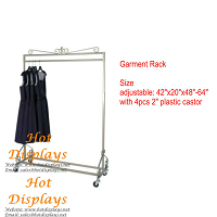 Antique Brass Retro Iron Floor Standing Coat Hanger Height Adjustable Clothes Display Rack Garment Rack GR107