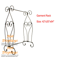 Retro Single Bar Floor Standing Iron Clothes Display Rack Garment Rack Coat Hanger GR115