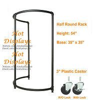 Floor Standing Industrial Waterpipe Powder Coated Half Round Clothes Display Rack Garment Rack PR201