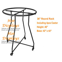 Powder Coated Floor Standing Industrial Waterpipe Round Clothes Display Rack Garment Rack PR202