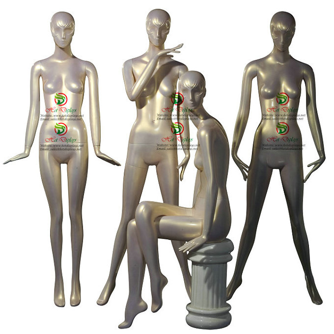 Fashion Shop Fiberglass Female Slim Full Body Mannequins with Glossy Painting MAF-F1-2700