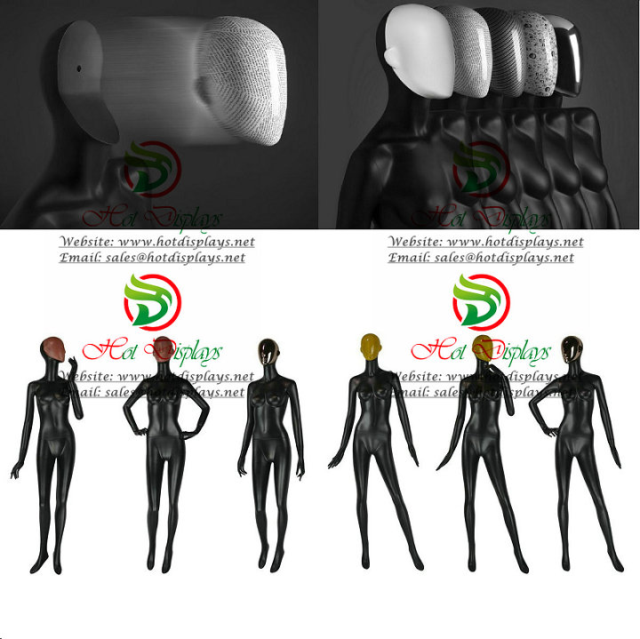 Fiberglass Female Full Body Mannequins with Changing Faces Shields MAF-F3-0100