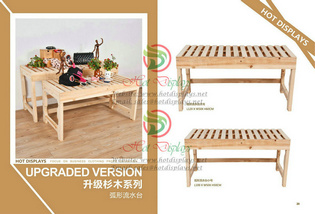 Fashion Shop Natural Timber Nesting Tables Clothes Racks Shoes Display Shelves W20