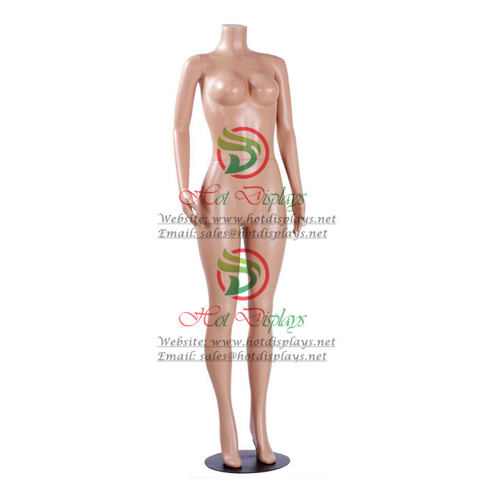 ON SALE Stock Female Headless Plastic Mannequin Busty Skin Cosmetic Model Make Up Dummy with Metal Base MAF-F2-PL103