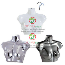 Chrome Plastic Female Mannequin Skin Hanging Vacuum Form PP Underwear Model with Hook MAF-H2-PL102