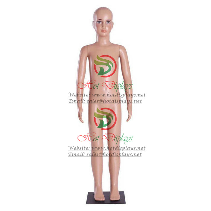 Plastic Children Full Body Mannequin PE Skin Make Up Model Fashion Kid Cosmetic Dummy with Metal Base MAC-F1-PL201