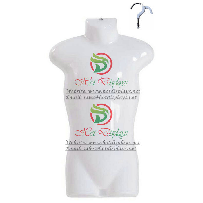 Cheap Plastic Children Mannequin PP White Vacuum Form Hanging Kid Model with Chrome Hook MAC-H2-PL101