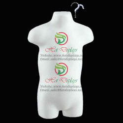 China Stock PP Plastic Children Mannequin White Vacuum Form Hanging Kid Model with Chrome Hook MAC-H2-PL103