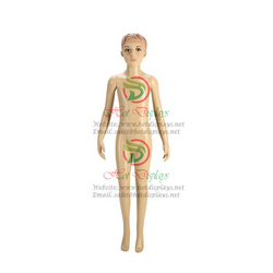 Plastic Boy Mannequin Children Full Body PE Skin Cosmetic Dummy Make Up Model with Metal Base MAC-F1-D1D05