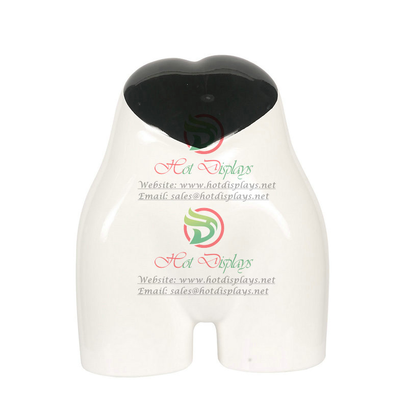 Wholesale Female Underwear ABS Glossy Painting Plastic Mannequin Cheap Sexy Ladies Briefs Model Hip Display Lingerie Torso MAF-H4-L16 Black Heart