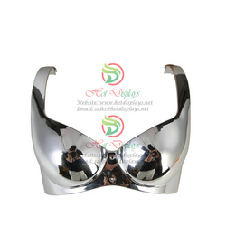 China Wholesale Female Sexy Bra Display Torso Plastic Woman Big Bust Underwear Mannequin Cheap ABS Ladies Chest Breast Model MAF-UM-1 Chrome Silver