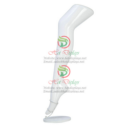 Sexy Female Long Leg ABS Glossy Painting Plastic Mannequin Woman Shoes Trying Model Ladies Foot Stocking Display Dummy with Metal Base MA-W10R White
