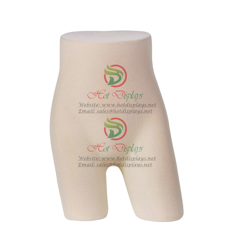 Female Briefs Display Model Sexy Ladies Lingerie Hip Stand Torso China Cheap Plastic Underwear Mannequin MAF-H4-L20 Flocking Khaki