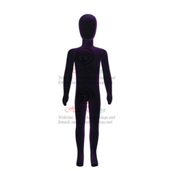 Flocking Children Full Body Plastic Mannequqin Wholesale Abstract Kid Model Cheap China Teenage Dummy with Metal Base MAC-F1-GD1 Purple
