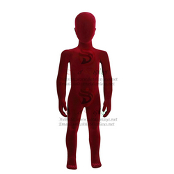 Flocking Children Full Body Plastic Mannequqin Hot Sale Abstract Kid Model Stock China Teenage Dummy with Metal Base MAC-F1-GD3 Red