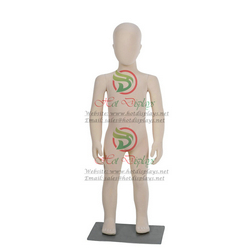 Flocking Children Full Body Plastic Mannequqin Wholesale Abstract Kid Model Stock China Teenage Dummy with Metal Base MAC-F1-GD3 Khaki