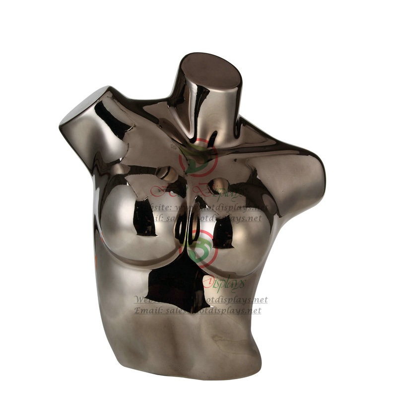 Chrome Female Plastic Mannequin ABS Headless Lingerie Model Busty Woman Underwear Dummy Bra Display Torso MAF-H2-L11 Gun-black