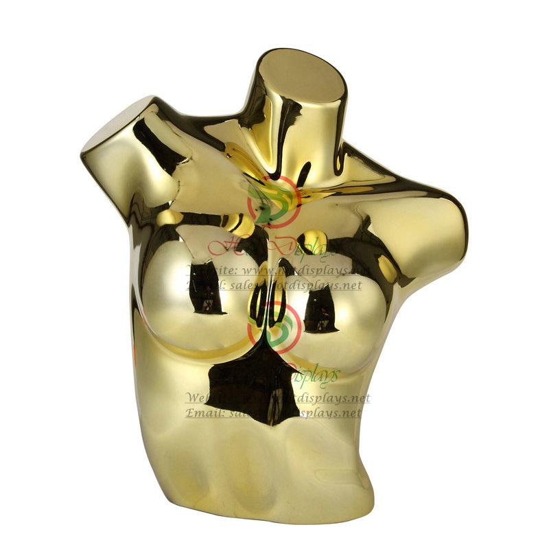 Chrome Female Busty Breast Model ABS Lingerie Bra Display Torso Wholesale Ladies Underwear Plastic Mannequin MAF-H2-L11 Gold