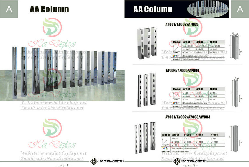 Custom Store Fixtures Clothes Racks Display Shelves in Iceland Danmark Norway Sweden Finland P1 AA Column