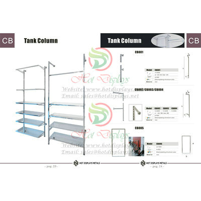 Custom Store Fixtures Clothes Racks Display Shelves in Japan Philippines Vietnam Laos Cambodia Myanmar P23 Tank Column
