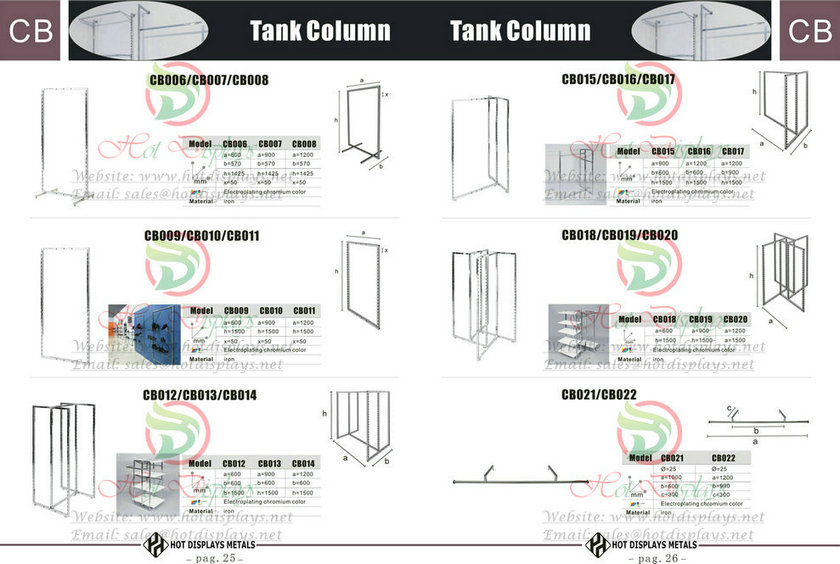 Custom Store Fixtures Clothes Racks Display Shelves in Thailand Malaysia Brunei Singapore Indonesia P25 Tank Column