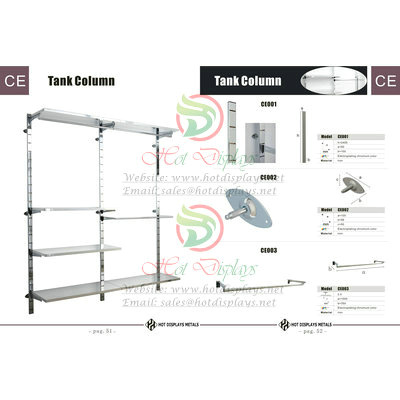 Custom Store Fixtures Clothes Racks Display Shelves in Guinea-Bissau Cape-Verde Sierra Leone P51 Tank Column