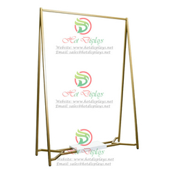 Floor Standing Modern Garment Rack Single Bar Clothes Display Rack Heavy Coat Hanger with Wood Base Shoes Storage Shelf DP-HD04