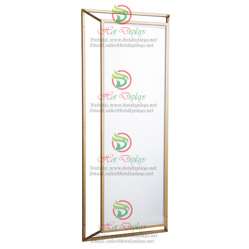 Modern Wall Mounted Dressing Mirror China Stock Cheap Fashion Shop Decoration Fixture Fitting Room Mirror with Rectangular Tubing Frame DP-HD05