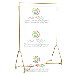 Floor Standing Golden Tubing Modern 2-Bar Fashion Clothes Display Rack DP-HD19
