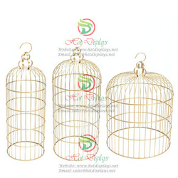 Fashion Shop Golden Display Storage Racks Sylinder Birdcage Shape with Hook DP-HD38