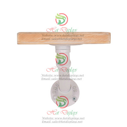 Wall Mounted White Industrial Pipe Shoes Display Shelf with New Zealand Timber DP-WG01