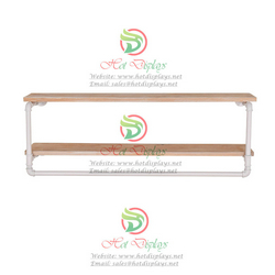 Wall Mounted Clothes Rack White Industrial Waterpipe Shoes Display Shelving Units DP-WG05