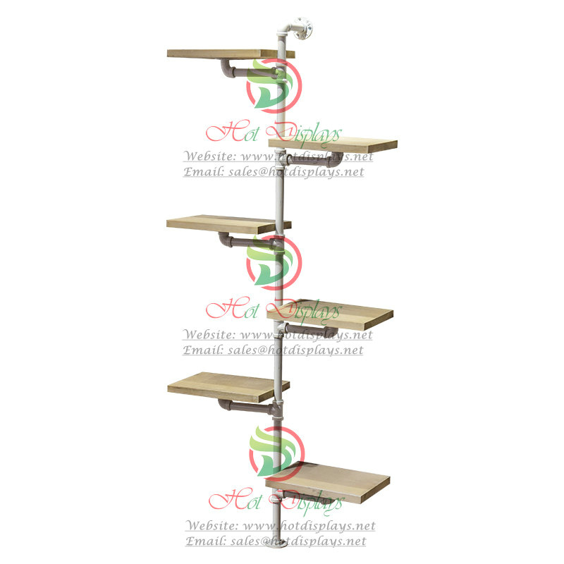 White Industrial Pipe Vertical Wall Mounted Clothes Rack Shoes Shelving Units DP-WG23