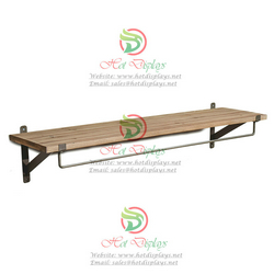 Rustic Wall Mounted Cedarwood Fashion Show Rack Timber Shoes Display Shelf DP-TM04