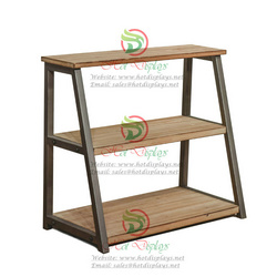 Floor Standing ​3-Layer Rustic Clothes Display Rack Timber Shoes Storage Shelf DP-TM16