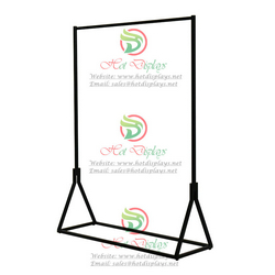 Black Fashion Floor Standing Square Tubing Single Bar Clothes Display Rack DP-JH11