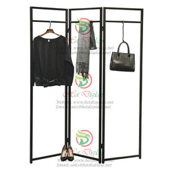 Fashion Floor Standing Folding Screen Clothes & Accessories Display Rack DP-JH12