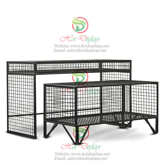 Floor Standing Simple Nesting Tables Clothes Display Shelves with Storage Cabinet DP-SX10