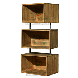 Wall Mounted Retro Clothes Display Rack with Timber Shoes Storage Canibets DP-FX58