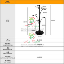 Iron Wire Hat Display Racks 5-Head Stand